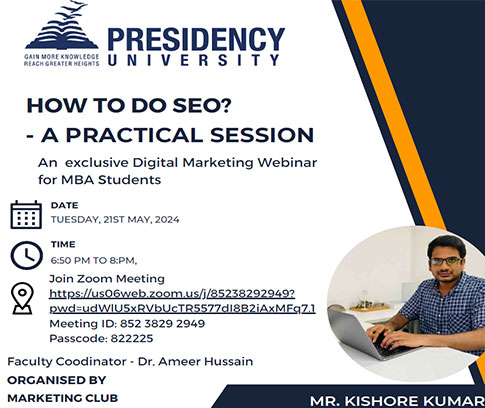 The School of Management organizes a digital marketing webinar on “How to do SEO?”