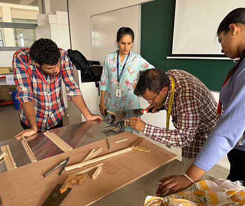 Workshop on craft for making ornaments out of coconut shells