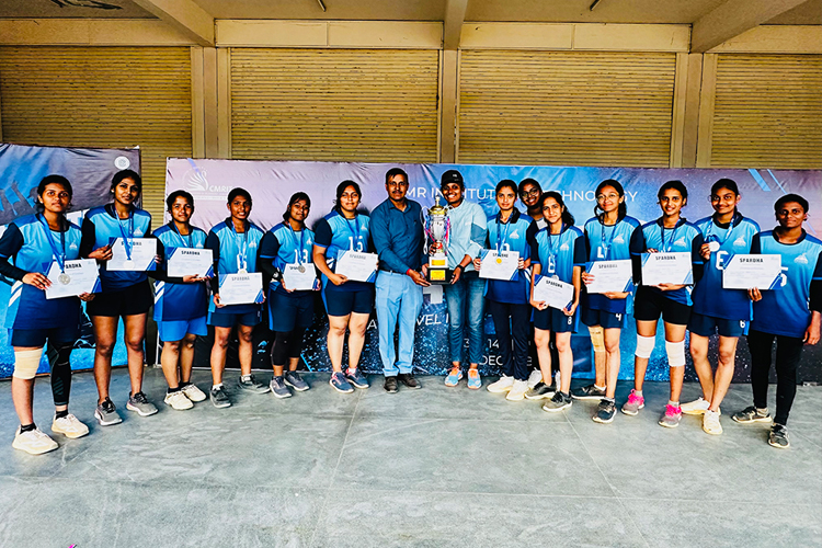 Volleyball Team of Presidency University won the runners-up trophy at the CMRIT Inter College Tournament