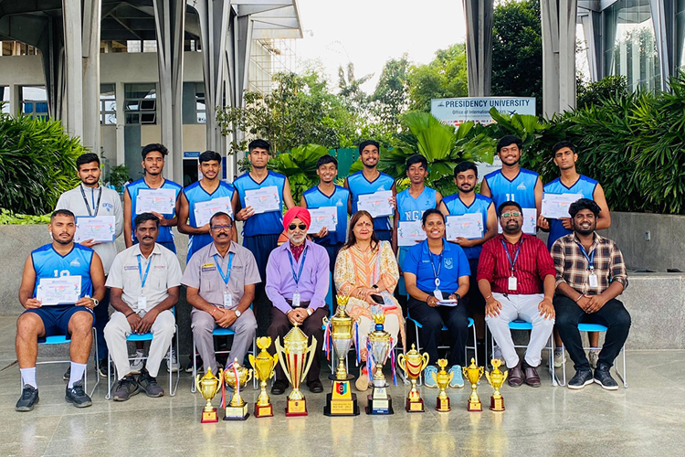 Boys Kabbadi team received the runner-up trophy in the multisport event