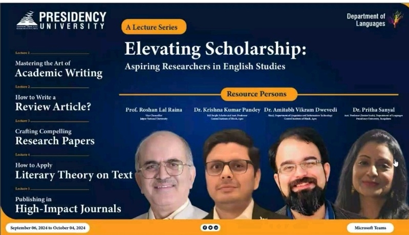 Elevating Scholarship – A Lecture Series for Aspiring Researchers in English Studies