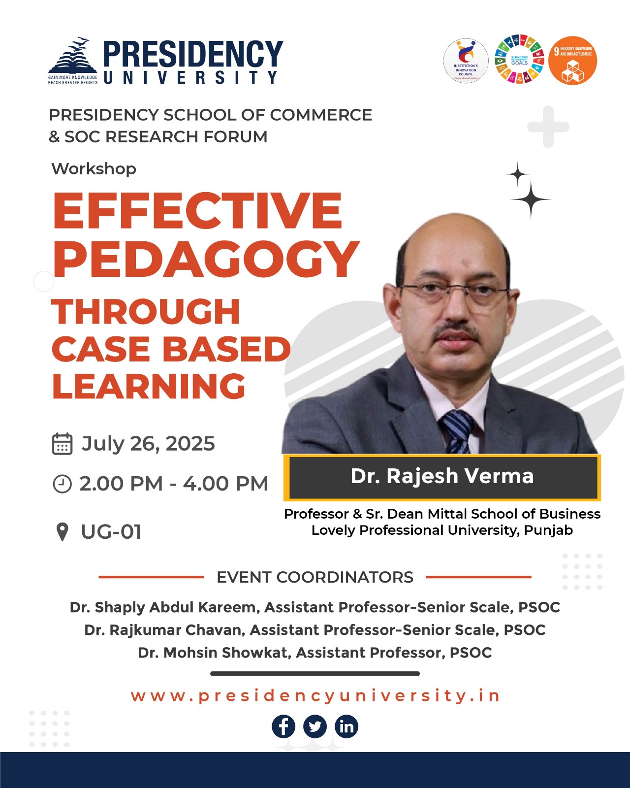 Enhancing Teaching with Case-Based Learning: Workshop by Dr. Rajesh Verma