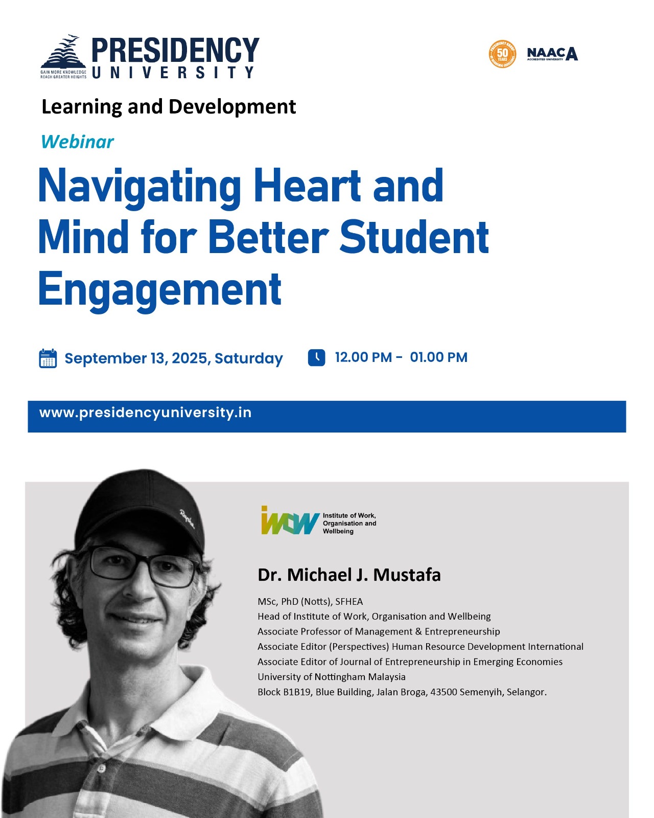 Webinar on Navigating Heart and Mind for Student Engagement