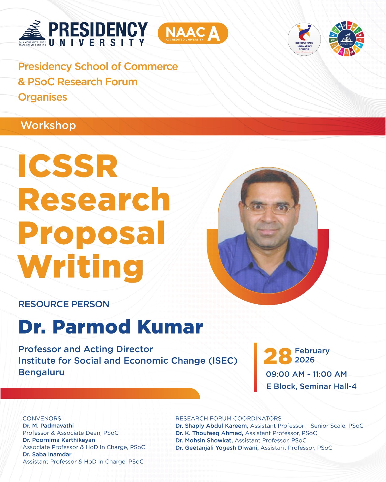 Upcoming Workshop on ICSSR Research Proposal Writing