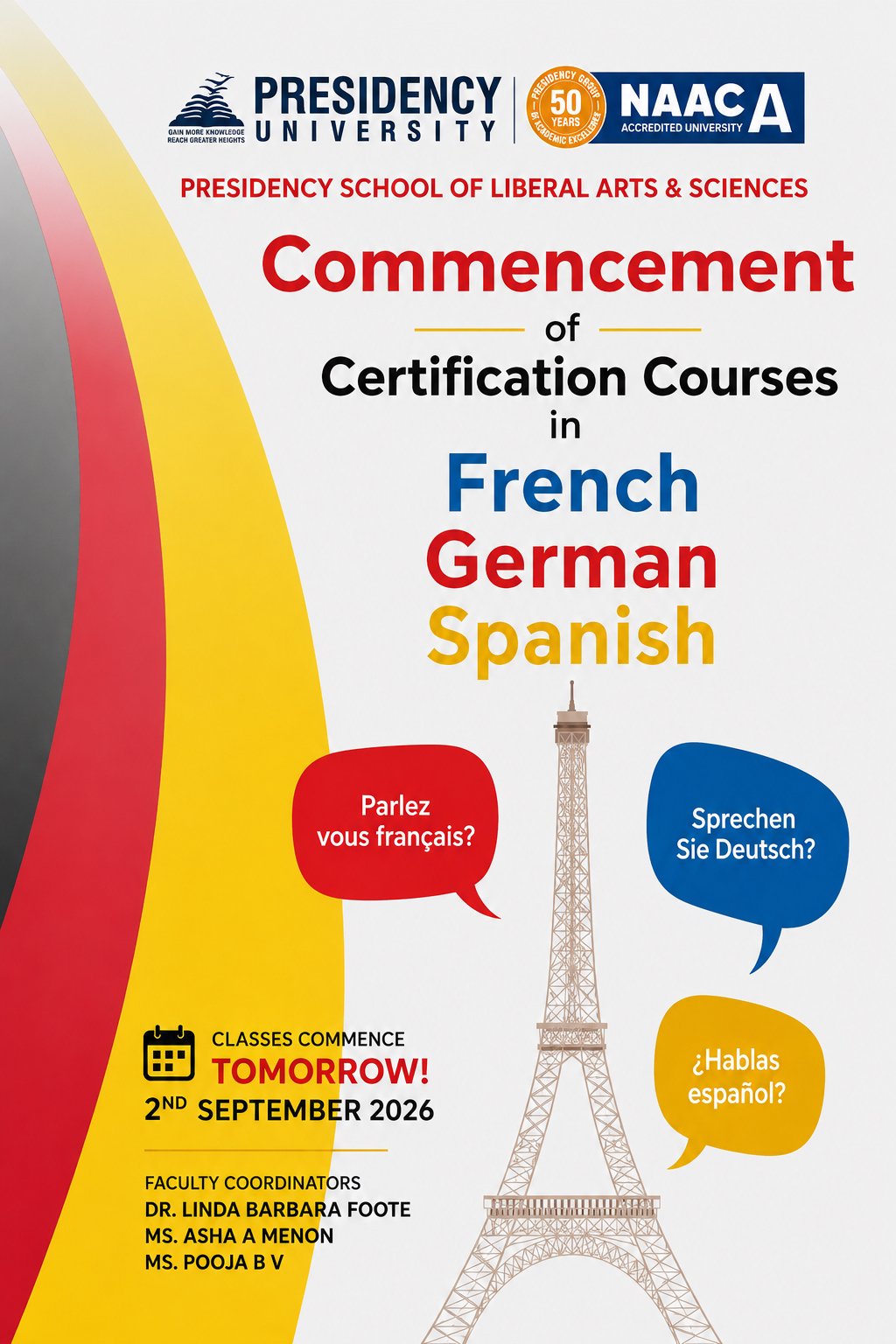 Commencement of Foreign Language Certification Courses