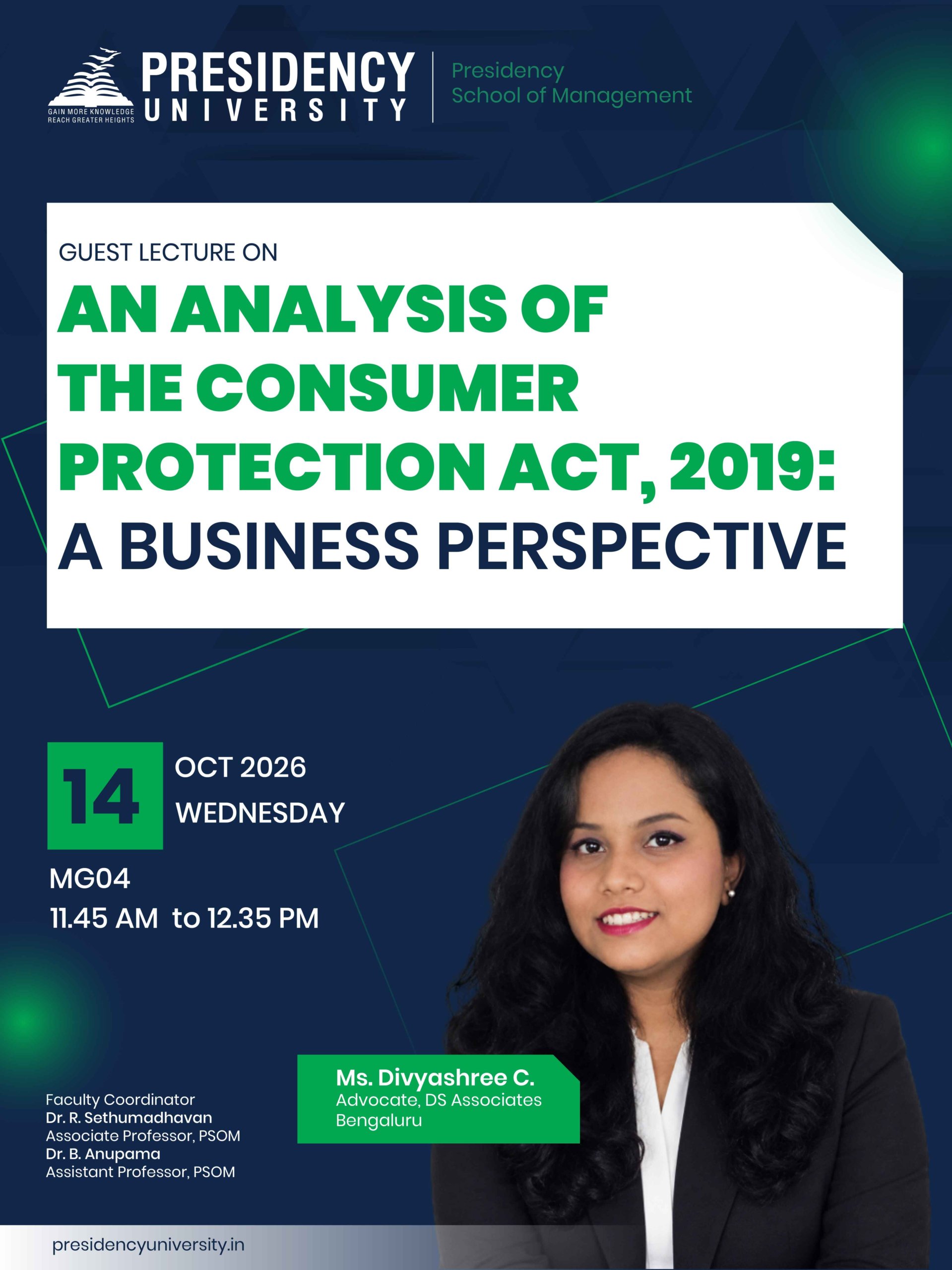 SOM Hosts Guest Lecture on Consumer Protection Act, 2019