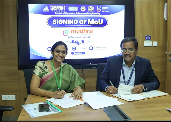 PSOCSE Signs MoU with eMudhra Limited to Strengthen Industry–Academia Collaboration