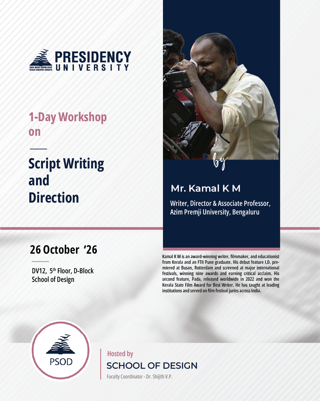 SOD to Host Scriptwriting and Film Direction Workshop