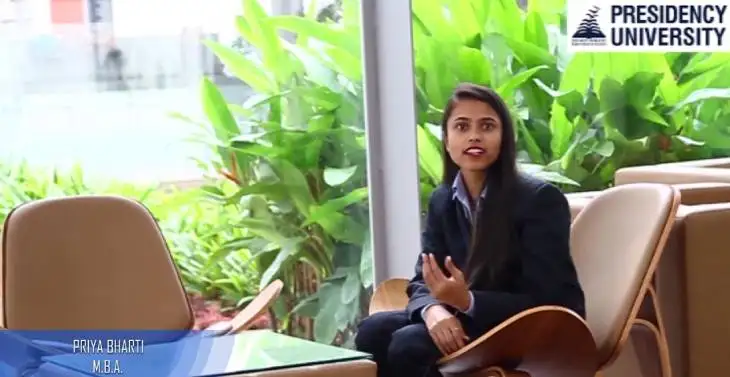 Presidency University Bangalore Testimony - Priya Bharti, MBA Student