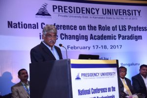 Dr. Nissar Ahmed, Pro Chancellor Addressing - Presidency University