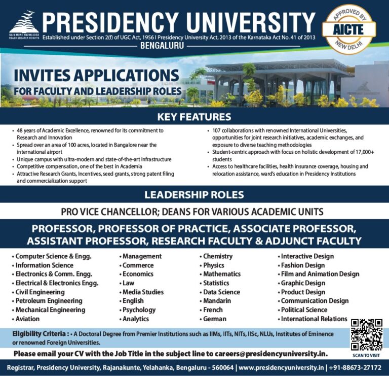 Careers - Presidency University