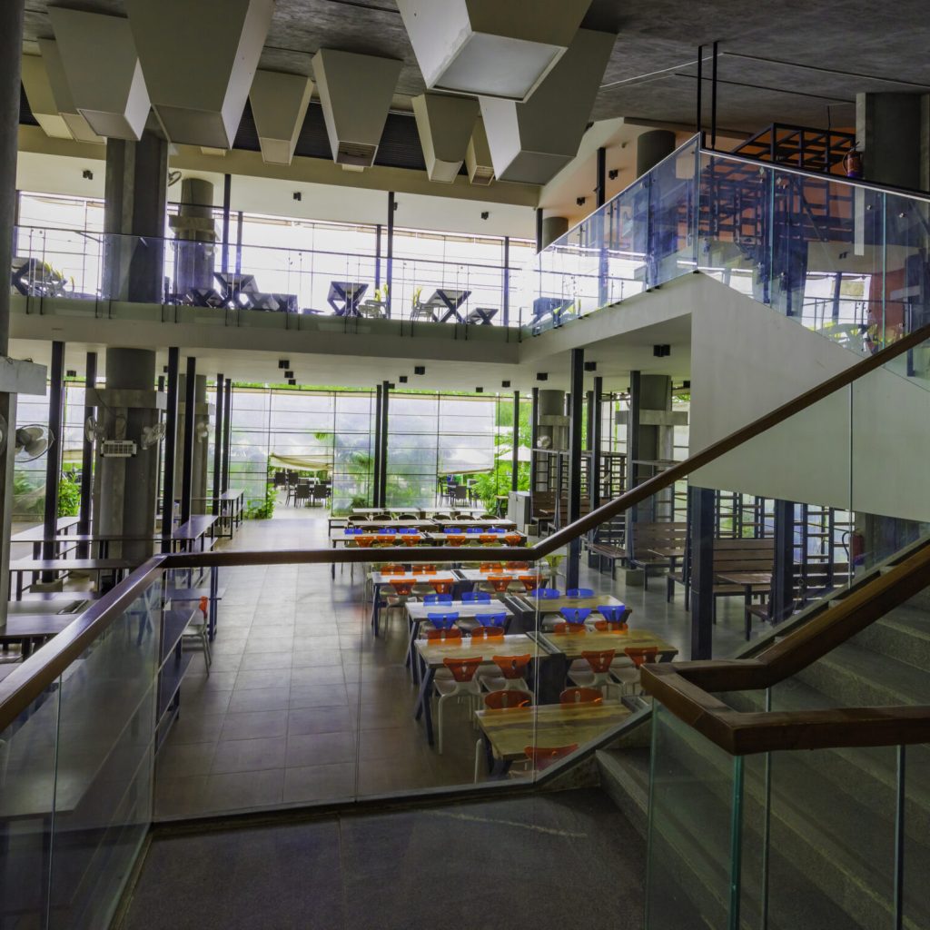 staircase view of the cafeteria